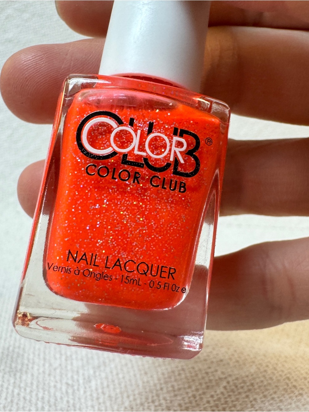 Color club AGN04 You Got Soul-ar Bright Orange Glitter Nail Lacquer